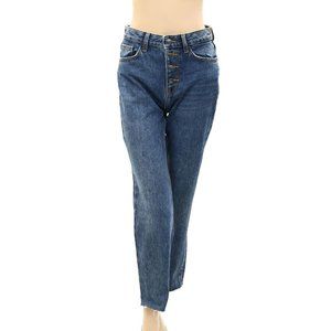 Zara Womens Jeans Denim Pants High Waisted Cotton Blue Pockets S-6 NWT